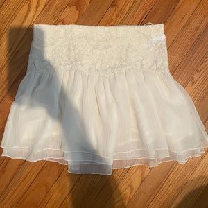 MANGO white flowy skirt